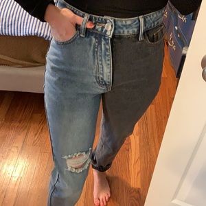 Black and Blue Distressed Denim